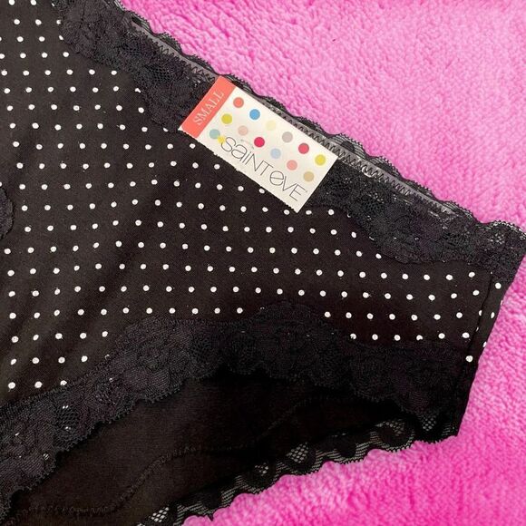 Polka Dot Black Bikini Panty - Picture 4 of 5